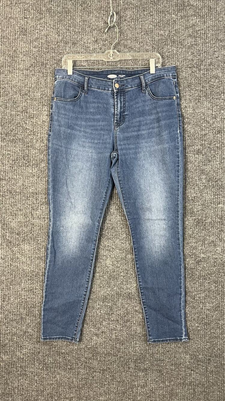 Old Navy Jeans Womens 12 Blue Medium Wash Super Skinny Mid Rise Cotton Blend